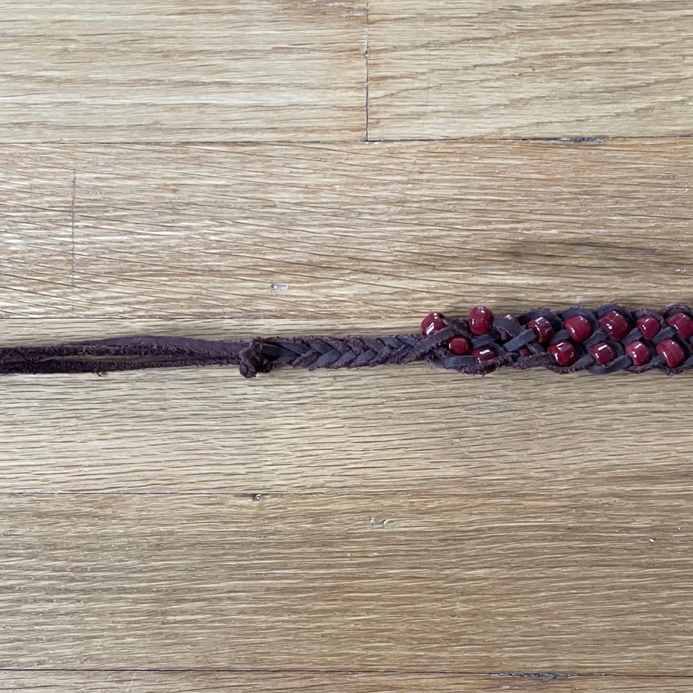 Festival J. Crew Belt-Vintage Beaded and Braided Brown & Red; Hippie Boho Vibes